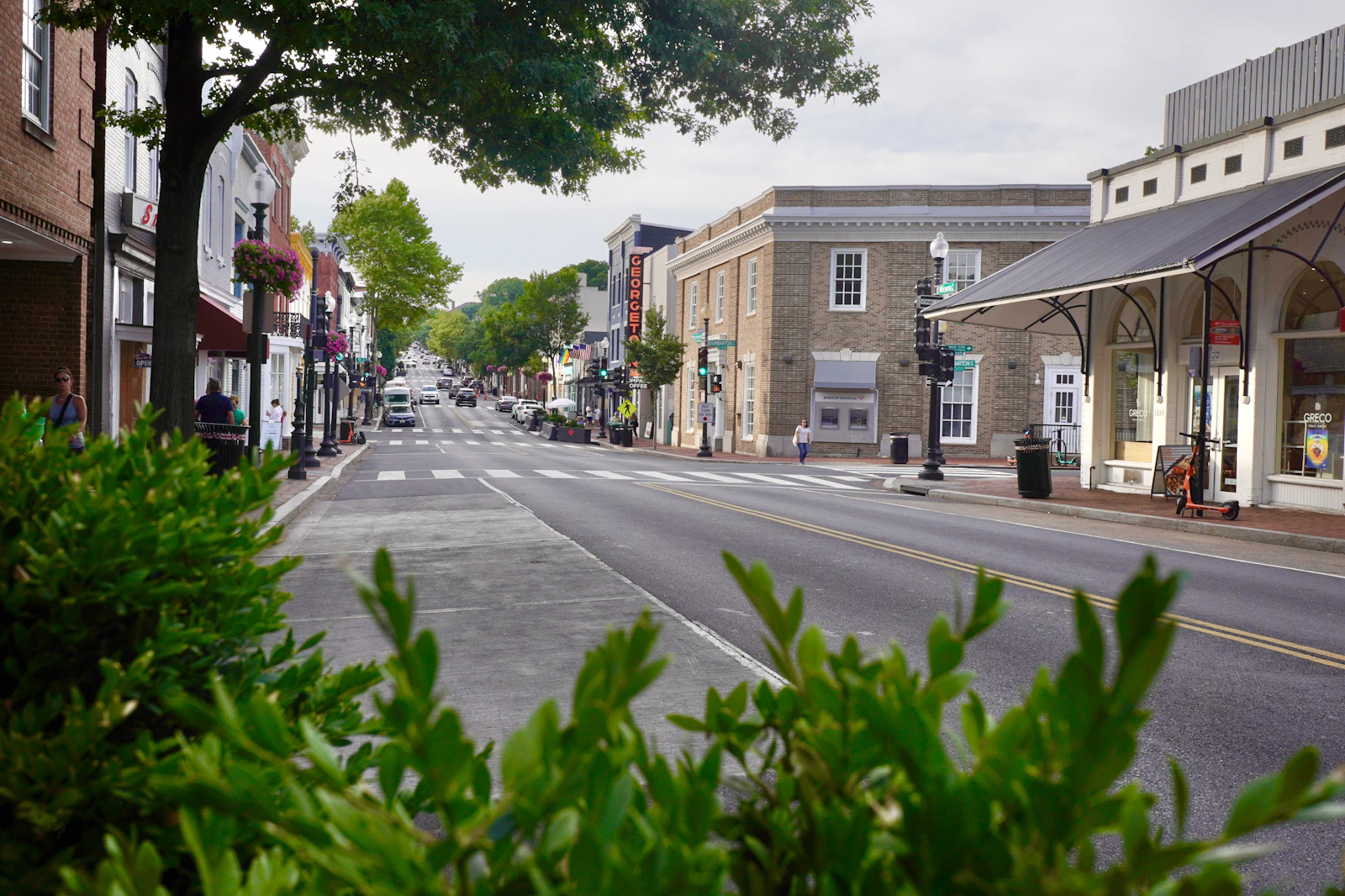 A quiet neighborhood main street